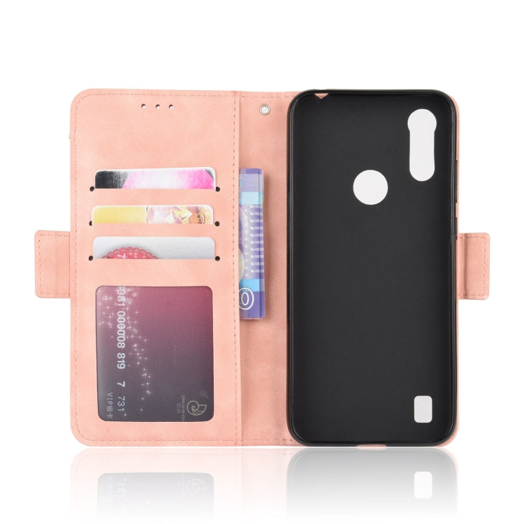 For Motorola Moto E6i Skin Feel Calf Pattern Horizontal Flip Leather Case with Holder & Card Slots & Photo Frame
