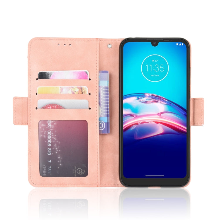 For Motorola Moto E6i Skin Feel Calf Pattern Horizontal Flip Leather Case with Holder & Card Slots & Photo Frame
