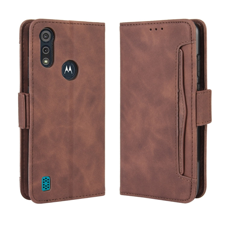 For Motorola Moto E6i Skin Feel Calf Pattern Horizontal Flip Leather Case with Holder & Card Slots & Photo Frame