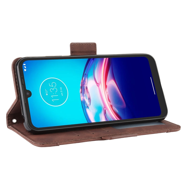 For Motorola Moto E6i Skin Feel Calf Pattern Horizontal Flip Leather Case with Holder & Card Slots & Photo Frame
