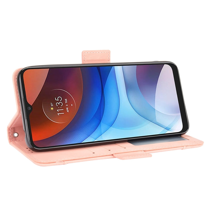 For Motorola Moto E7 Power Skin Feel Calf Pattern Horizontal Flip Leather Case with Holder & Card Slots & Photo Frame