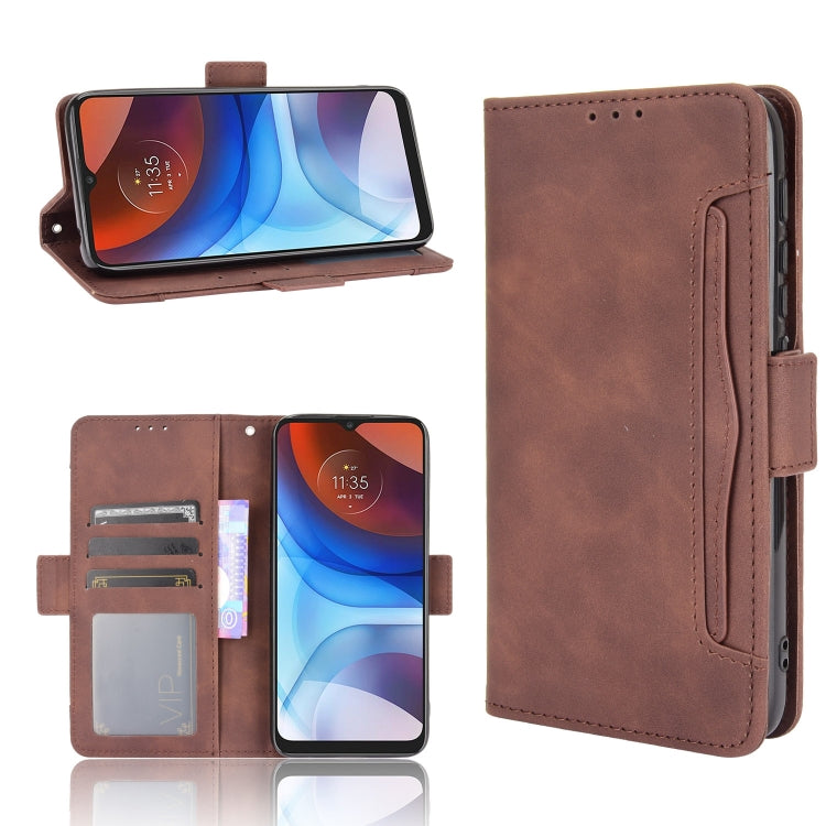 For Motorola Moto E7 Power Skin Feel Calf Pattern Horizontal Flip Leather Case with Holder & Card Slots & Photo Frame