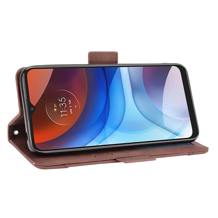 For Motorola Moto E7 Power Skin Feel Calf Pattern Horizontal Flip Leather Case with Holder & Card Slots & Photo Frame