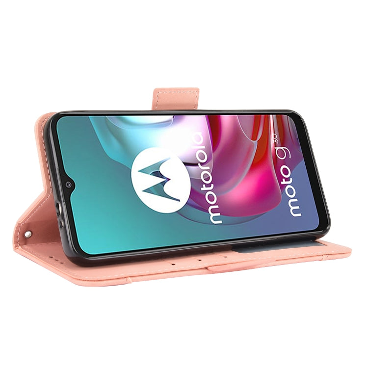 For Motorola Moto G10 Skin Feel Calf Pattern Horizontal Flip Leather Case with Holder & Card Slots & Photo Frame