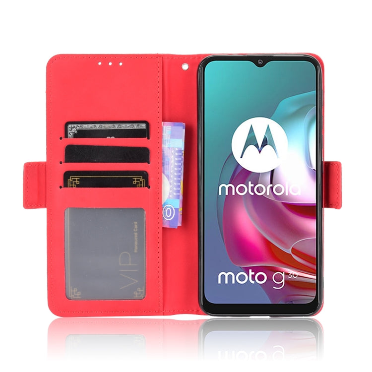For Motorola Moto G10 Skin Feel Calf Pattern Horizontal Flip Leather Case with Holder & Card Slots & Photo Frame