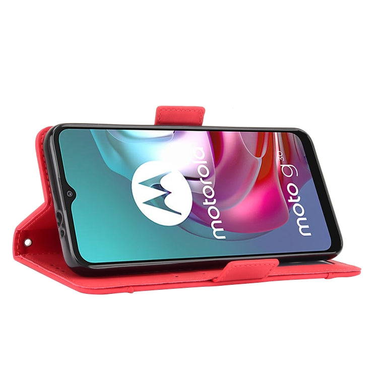 For Motorola Moto G10 Skin Feel Calf Pattern Horizontal Flip Leather Case with Holder & Card Slots & Photo Frame