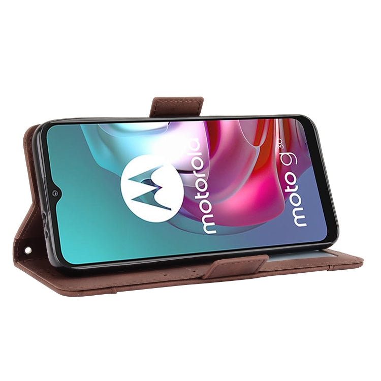 For Motorola Moto G10 Skin Feel Calf Pattern Horizontal Flip Leather Case with Holder & Card Slots & Photo Frame