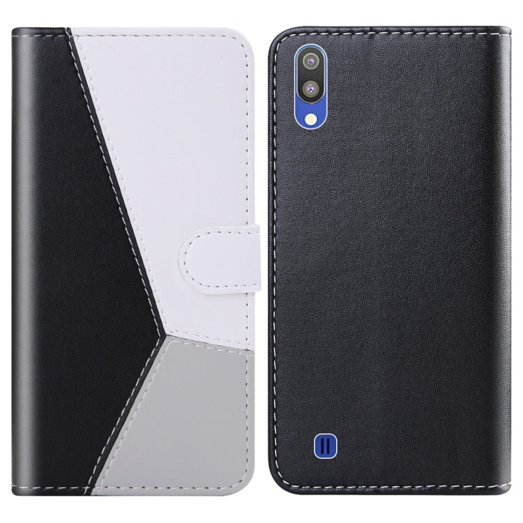 For Galaxy A10 / M10 Tricolor Stitching Horizontal Flip TPU + PU Leather Case with Holder & Card Slots & Wallet