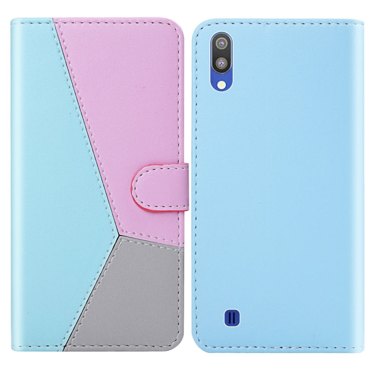 For Galaxy A10 / M10 Tricolor Stitching Horizontal Flip TPU + PU Leather Case with Holder & Card Slots & Wallet