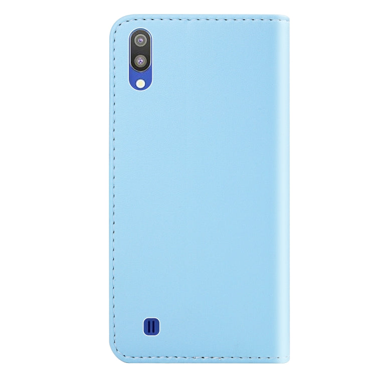 For Galaxy A10 / M10 Tricolor Stitching Horizontal Flip TPU + PU Leather Case with Holder & Card Slots & Wallet