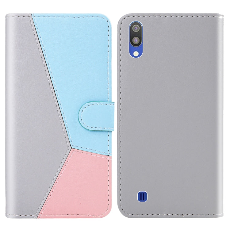 For Galaxy A10 / M10 Tricolor Stitching Horizontal Flip TPU + PU Leather Case with Holder & Card Slots & Wallet