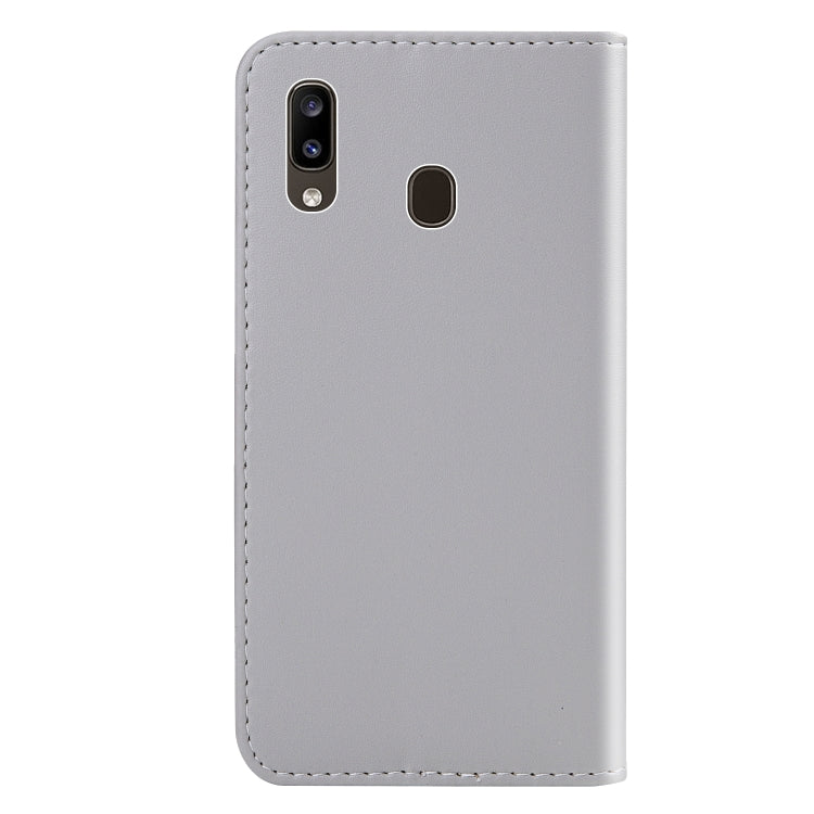 For Galaxy A10e / A20e Tricolor Stitching Horizontal Flip TPU + PU Leather Case with Holder & Card Slots & Wallet