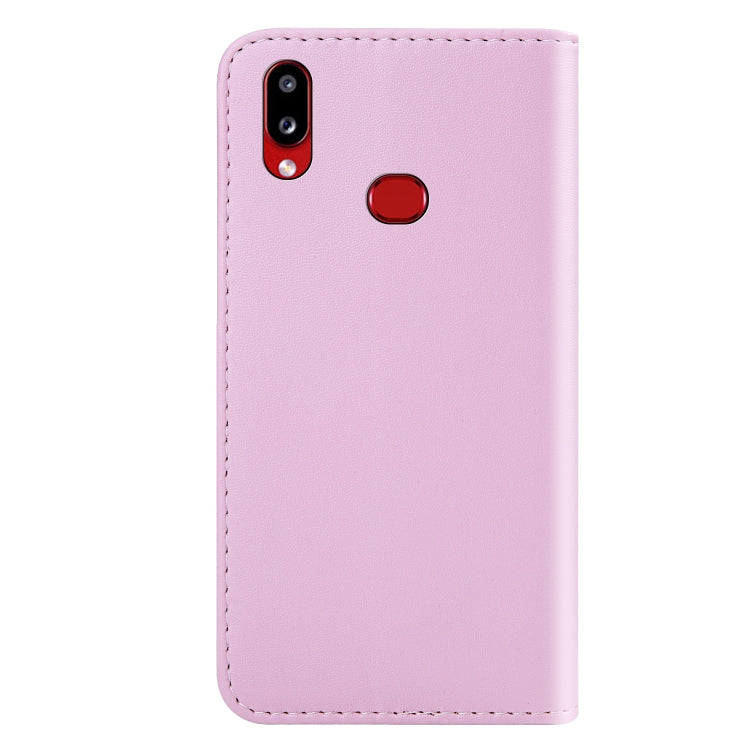 For Galaxy A10s Tricolor Stitching Horizontal Flip TPU + PU Leather Case with Holder & Card Slots & Wallet
