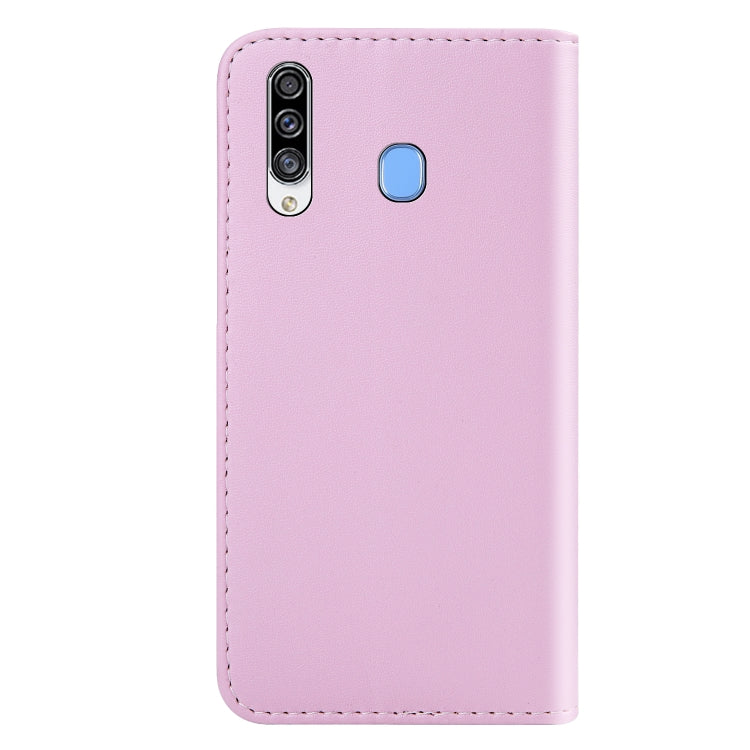 For Galaxy A20s Tricolor Stitching Horizontal Flip TPU + PU Leather Case with Holder & Card Slots & Wallet
