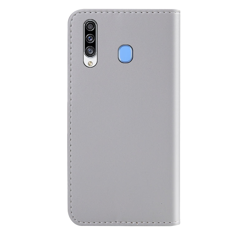 For Galaxy A20s Tricolor Stitching Horizontal Flip TPU + PU Leather Case with Holder & Card Slots & Wallet