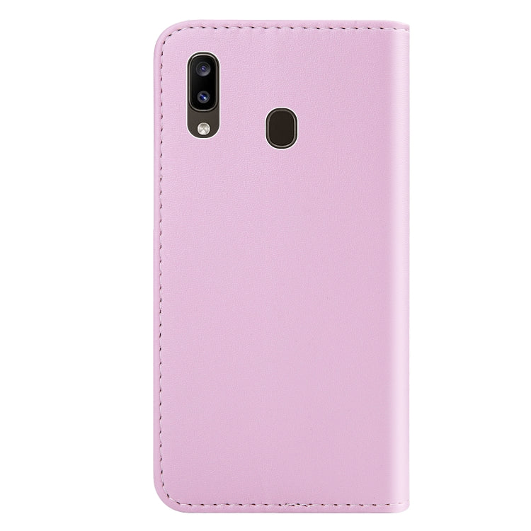 For Galaxy A30 Tricolor Stitching Horizontal Flip TPU + PU Leather Case with Holder & Card Slots & Wallet
