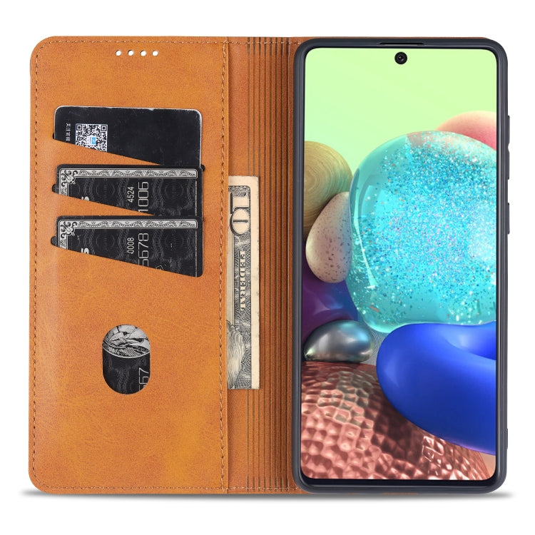 For Samsung Galaxy A72 5G / 4G AZNS Magnetic Calf Texture Horizontal Flip Leather Case with Card Slots & Holder & Wallet