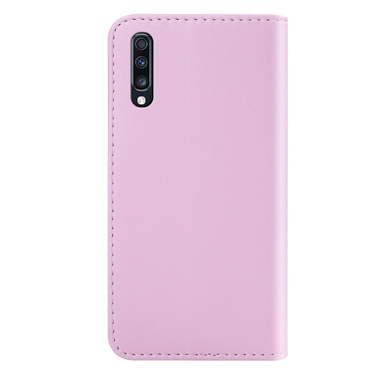 For Galaxy A70 Tricolor Stitching Horizontal Flip TPU + PU Leather Case with Holder & Card Slots & Wallet