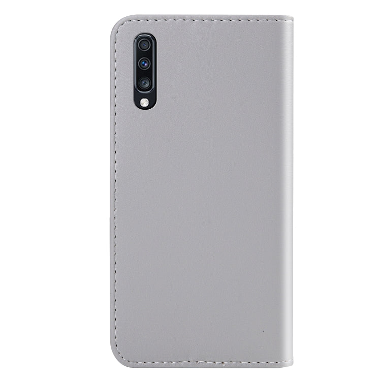 For Galaxy A70 Tricolor Stitching Horizontal Flip TPU + PU Leather Case with Holder & Card Slots & Wallet