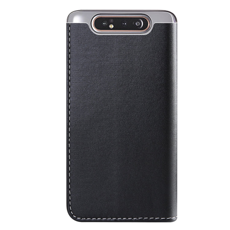 For Galaxy A80 / A90 Tricolor Stitching Horizontal Flip TPU + PU Leather Case with Holder & Card Slots & Wallet