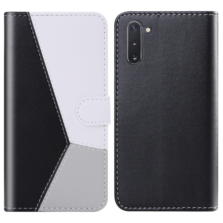 For Galaxy Note10 / Note10 5G Tricolor Stitching Horizontal Flip TPU + PU Leather Case with Holder & Card Slots & Wallet