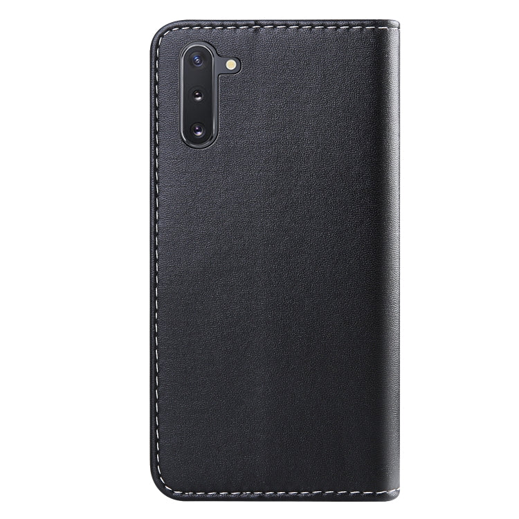 For Galaxy Note10 / Note10 5G Tricolor Stitching Horizontal Flip TPU + PU Leather Case with Holder & Card Slots & Wallet