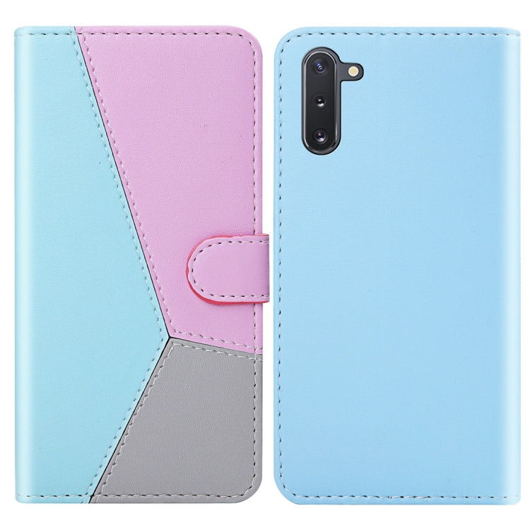 For Galaxy Note10 / Note10 5G Tricolor Stitching Horizontal Flip TPU + PU Leather Case with Holder & Card Slots & Wallet