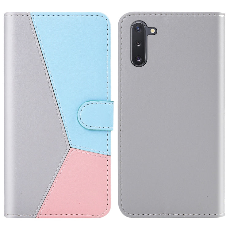For Galaxy Note10 / Note10 5G Tricolor Stitching Horizontal Flip TPU + PU Leather Case with Holder & Card Slots & Wallet