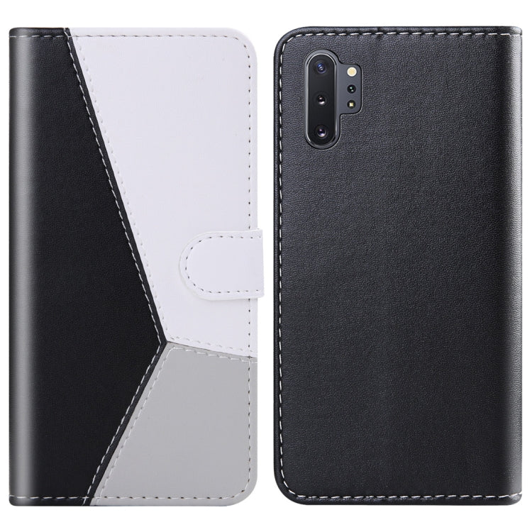 For Galaxy Note10+ / Note10+ 5G Tricolor Stitching Horizontal Flip TPU + PU Leather Case with Holder & Card Slots & Wallet