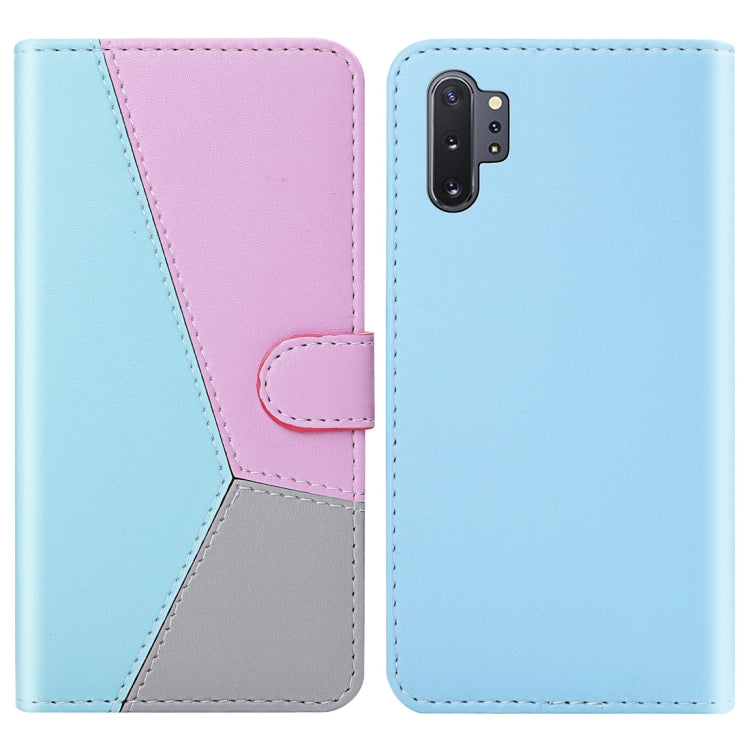 For Galaxy Note10+ / Note10+ 5G Tricolor Stitching Horizontal Flip TPU + PU Leather Case with Holder & Card Slots & Wallet