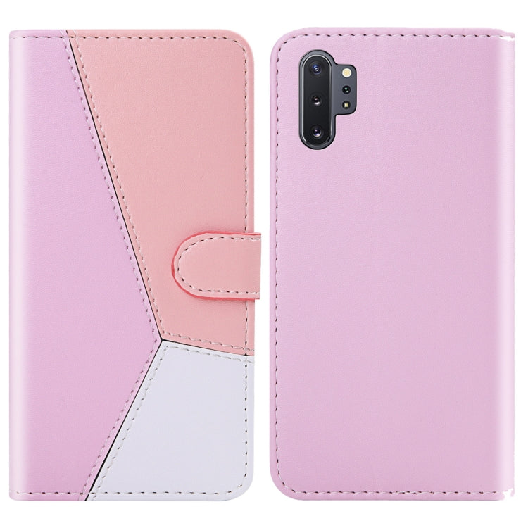 For Galaxy Note10+ / Note10+ 5G Tricolor Stitching Horizontal Flip TPU + PU Leather Case with Holder & Card Slots & Wallet