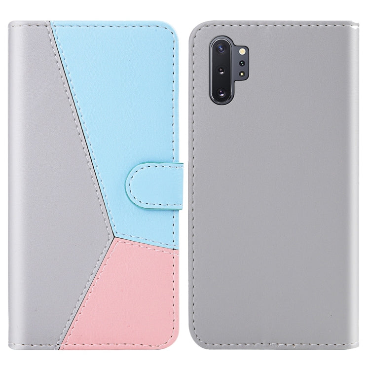 For Galaxy Note10+ / Note10+ 5G Tricolor Stitching Horizontal Flip TPU + PU Leather Case with Holder & Card Slots & Wallet