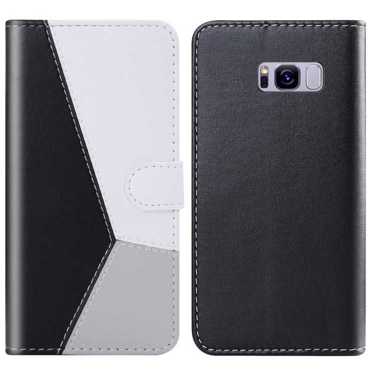 For Galaxy S8 Tricolor Stitching Horizontal Flip TPU + PU Leather Case with Holder & Card Slots & Wallet