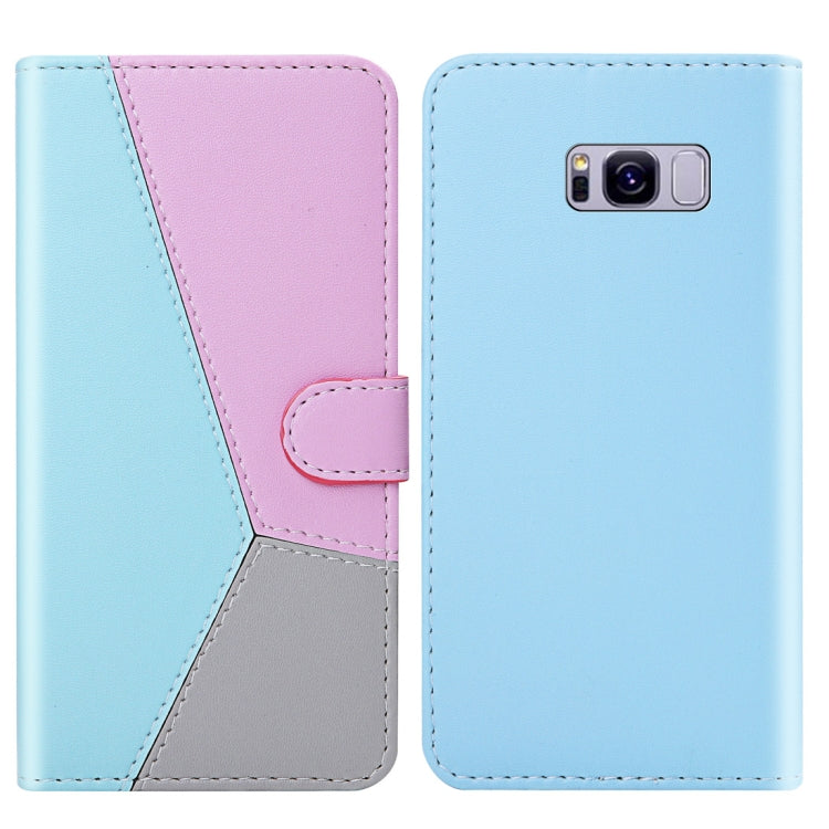 For Galaxy S8 Tricolor Stitching Horizontal Flip TPU + PU Leather Case with Holder & Card Slots & Wallet