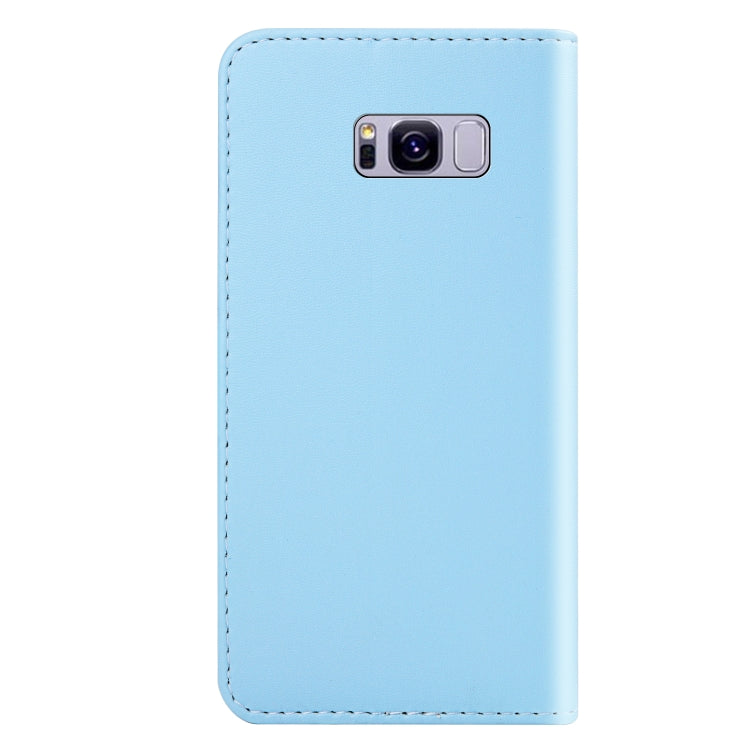 For Galaxy S8 Tricolor Stitching Horizontal Flip TPU + PU Leather Case with Holder & Card Slots & Wallet