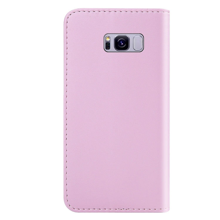 For Galaxy S8 Tricolor Stitching Horizontal Flip TPU + PU Leather Case with Holder & Card Slots & Wallet