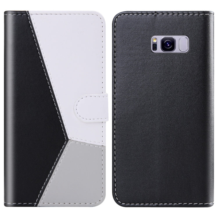 For Galaxy S8+ Tricolor Stitching Horizontal Flip TPU + PU Leather Case with Holder & Card Slots & Wallet