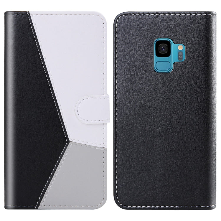 For Galaxy S9 Tricolor Stitching Horizontal Flip TPU + PU Leather Case with Holder & Card Slots & Wallet