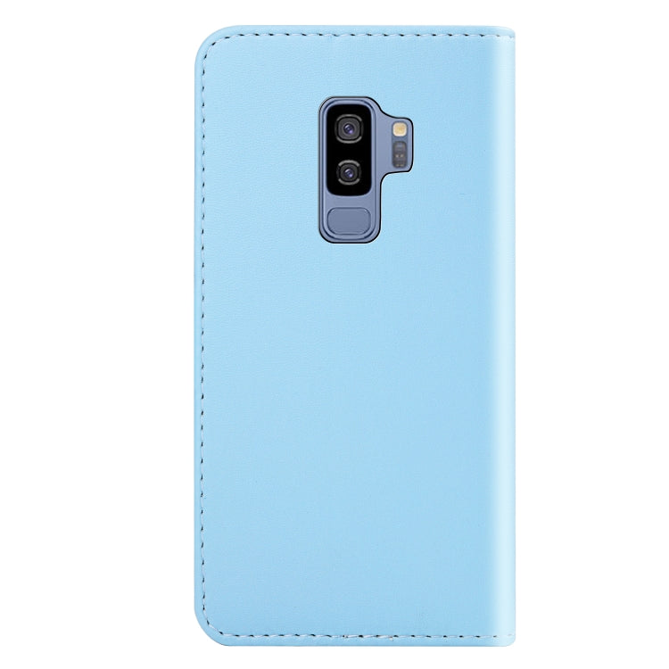 For Galaxy S9+ Tricolor Stitching Horizontal Flip TPU + PU Leather Case with Holder & Card Slots & Wallet