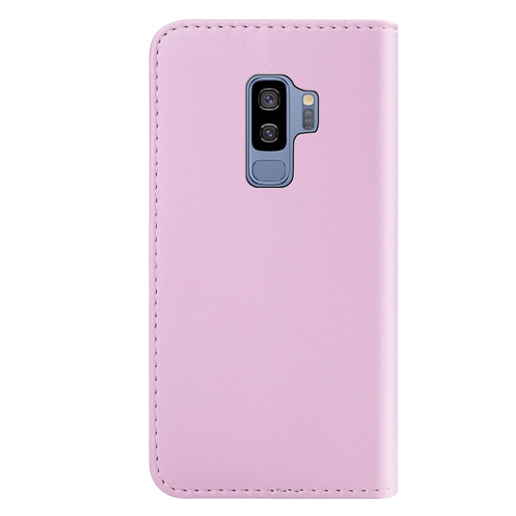 For Galaxy S9+ Tricolor Stitching Horizontal Flip TPU + PU Leather Case with Holder & Card Slots & Wallet