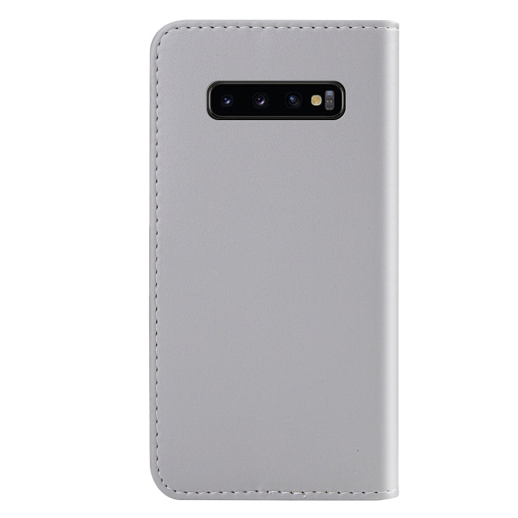 For Galaxy S10 Tricolor Stitching Horizontal Flip TPU + PU Leather Case with Holder & Card Slots & Wallet