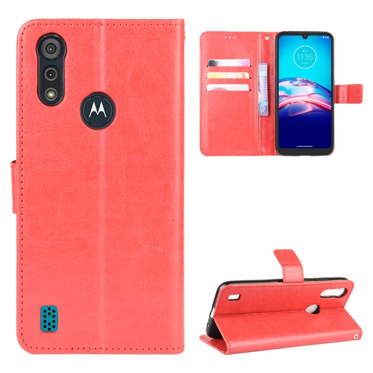 For Motorola Moto E6s (2020) Retro Crazy Horse Texture Horizontal Flip Leather Case with Holder & Card Slots & Lanyard