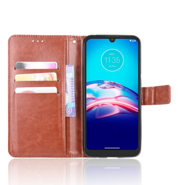 For Motorola Moto E6s (2020) Retro Crazy Horse Texture Horizontal Flip Leather Case with Holder & Card Slots & Lanyard