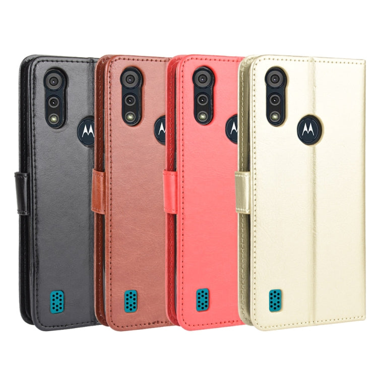 For Motorola Moto E6s (2020) Retro Crazy Horse Texture Horizontal Flip Leather Case with Holder & Card Slots & Lanyard