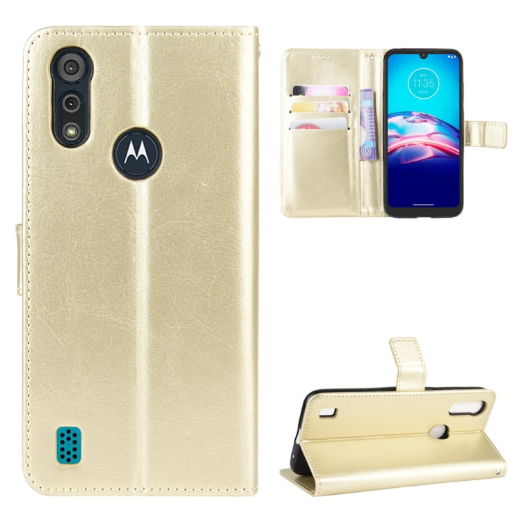For Motorola Moto E6i Retro Crazy Horse Texture Horizontal Flip Leather Case with Holder & Card Slots & Lanyard