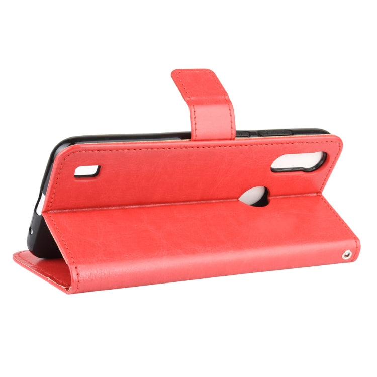 For Motorola Moto E6i Retro Crazy Horse Texture Horizontal Flip Leather Case with Holder & Card Slots & Lanyard