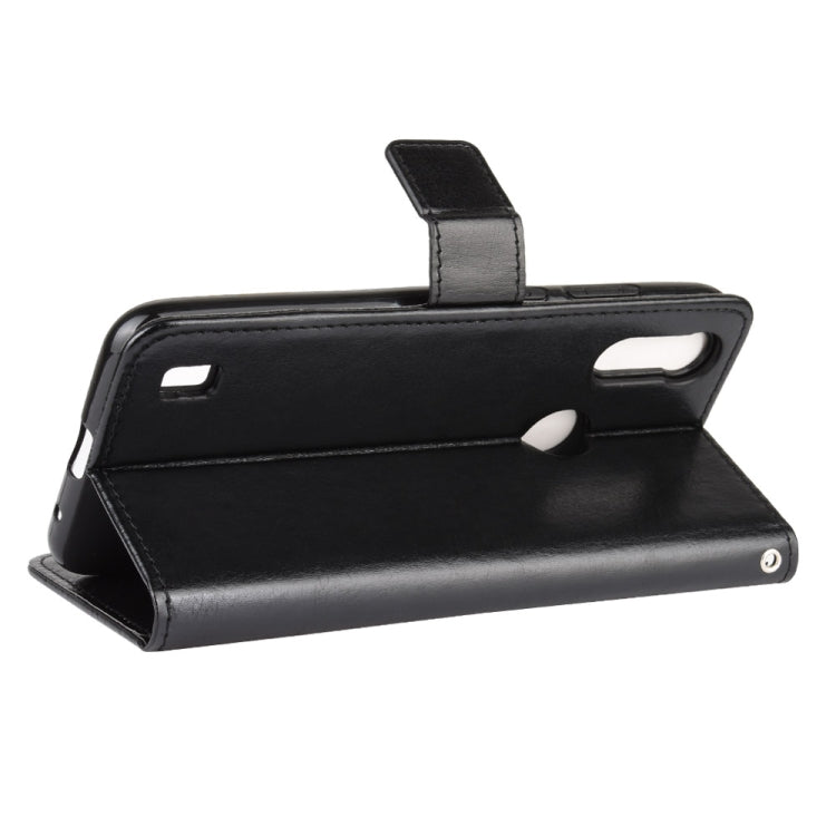For Motorola Moto E6i Retro Crazy Horse Texture Horizontal Flip Leather Case with Holder & Card Slots & Lanyard
