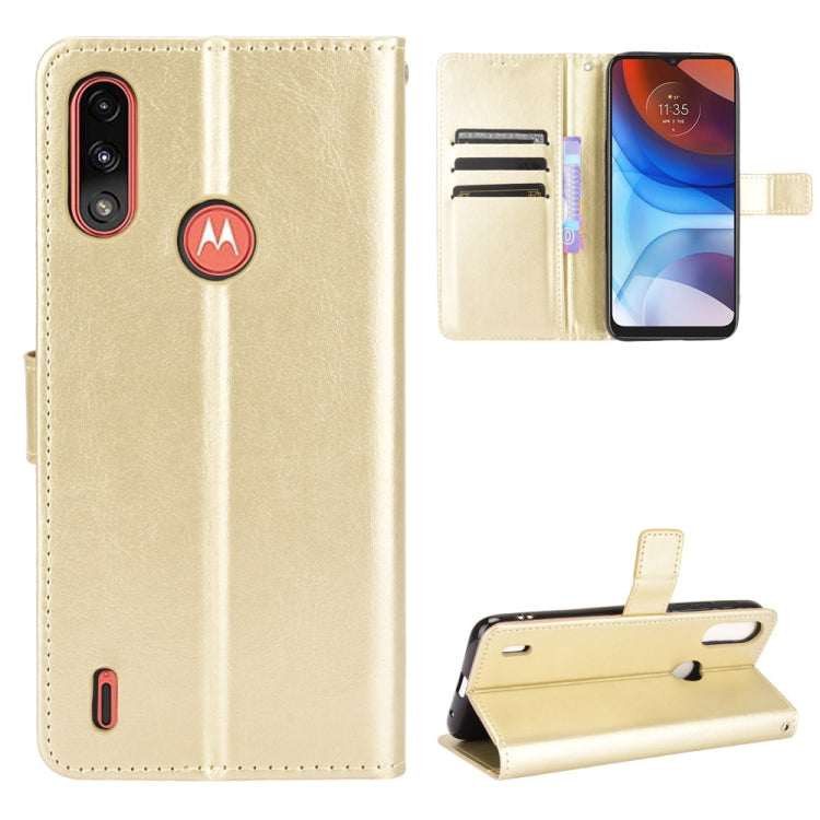 For Motorola Moto E7 Power Retro Crazy Horse Texture Horizontal Flip Leather Case with Holder & Card Slots & Lanyard