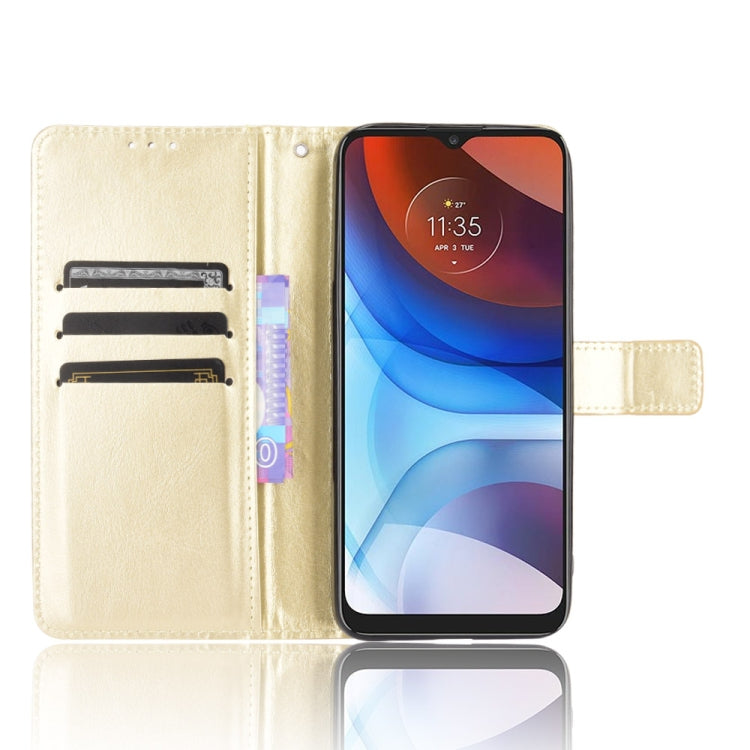 For Motorola Moto E7 Power Retro Crazy Horse Texture Horizontal Flip Leather Case with Holder & Card Slots & Lanyard