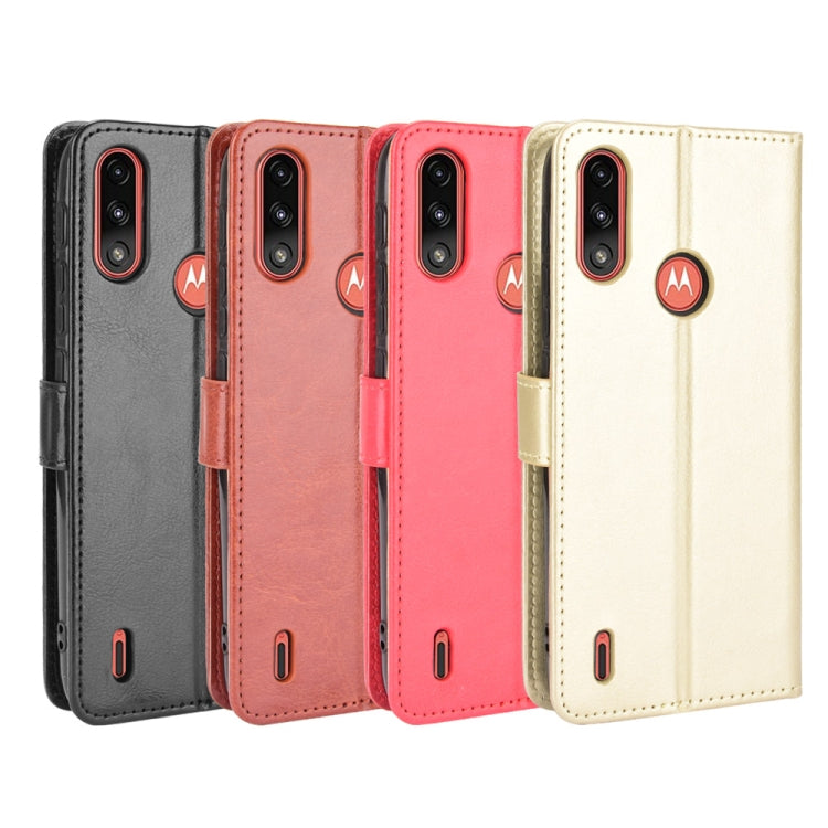 For Motorola Moto E7 Power Retro Crazy Horse Texture Horizontal Flip Leather Case with Holder & Card Slots & Lanyard